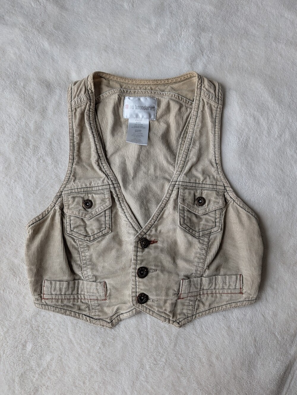Vintage No Boundaries Button Up Vest